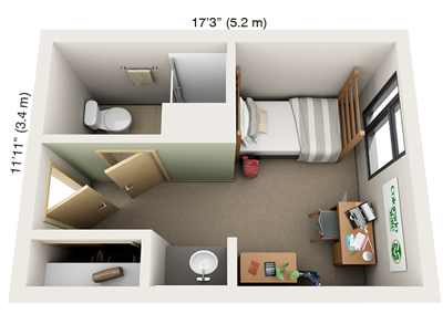 3D floor plan of Laurel Village Private Style Room