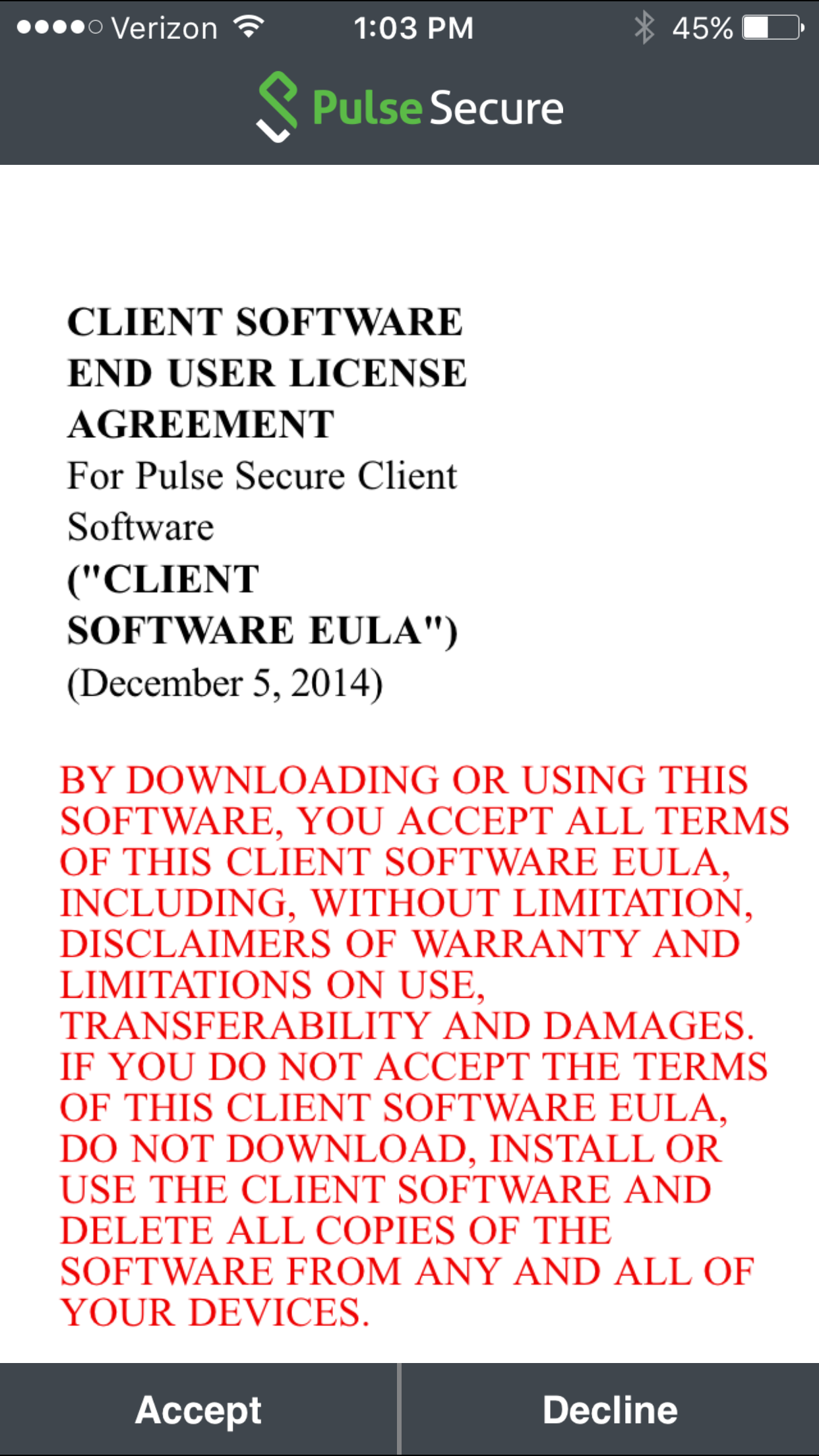 pulse secure client there are problems with certificate