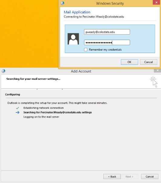Windows security window username and password prompt